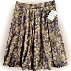 LuLaRoe Brown Tan A-Line Pleated Madison Skirt